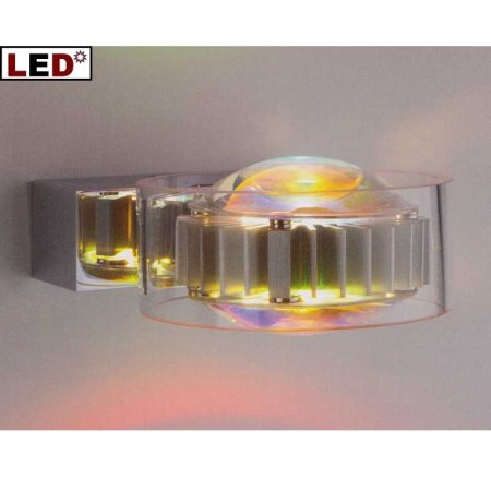 Exceptional LED wall light with clear glass shade LOGOS 12 of Delight
