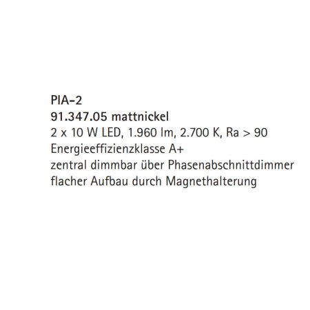 Knapstein Pia-2 LED Deckenleuchte dimmbar Mattnickel