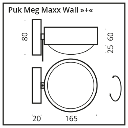 Top Light LED Puk Meg Maxx Wall+, colour selection