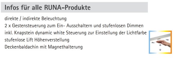 Knapstein Runa 132 schwarz LED Pendelleuchte Gestensteuerung Dimmbar 51.486.07