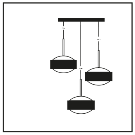 Top Light LED Puk Meg Maxx Drop, colour selection textile cable anthracite