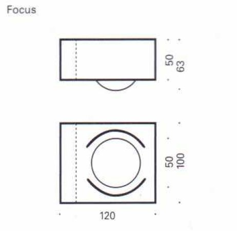 Exhibition piece Top Light LED wall lamp Focus 100-LED 2-101001-LED