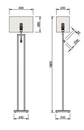E27 LED Stehleuchte "TWIN" 0676 Schmidt Leuchten