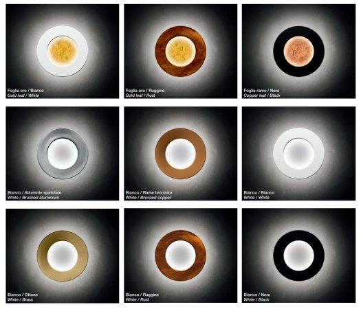 Preview: Ausstellungsstück - Icone Vera 26 Wandleuchte Blattkupfer & Schwarz Ø 26cm verstellbar