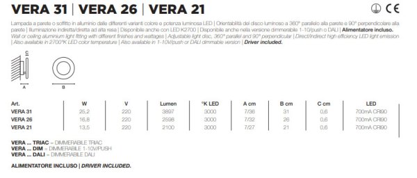 Icone Vera 26 wall lamp Ø 26cm adjustable silverleaf / black, dimmable Special Colour