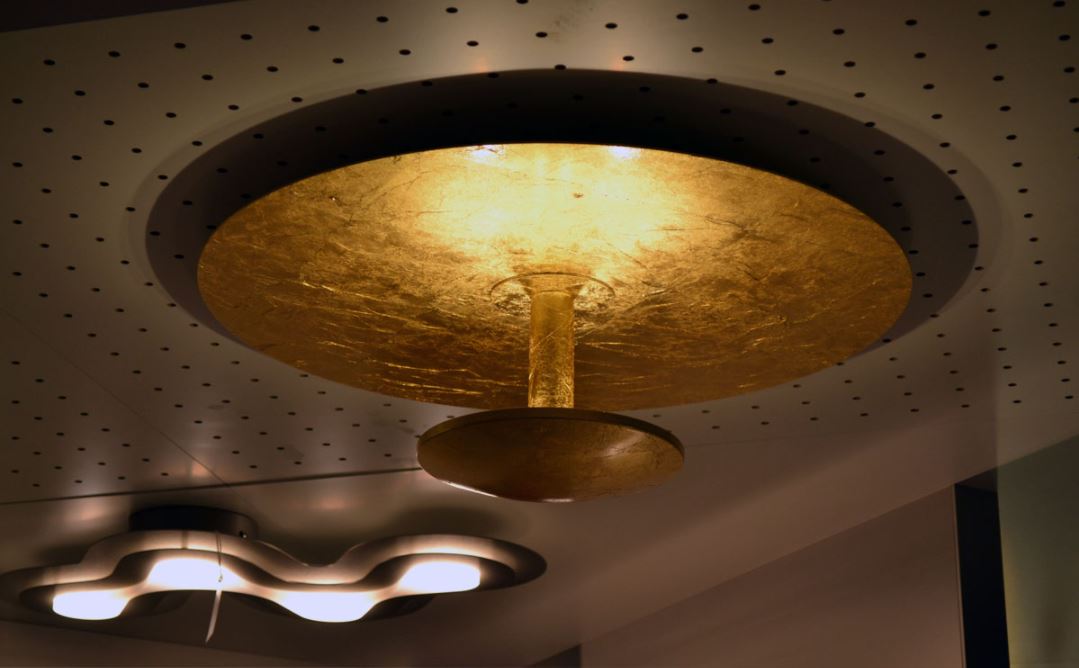 gold LED Pianeta light Braga 2106 / PL60 ceiling leaf