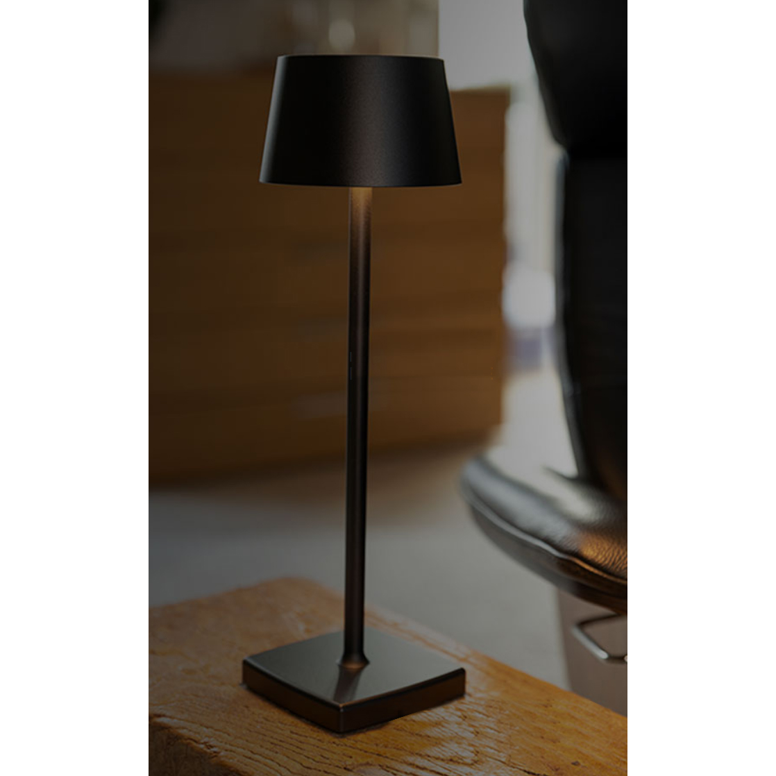 Orange One ingenious rechargeable LED table lamp portable, dimmable - black