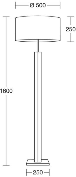 Herzblut floor lamp 11865.80 Dana walnut LS silver grey Made in Germany