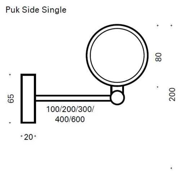 TOP-LIGHT wall lamp 2-0833 20cm PUK SIDE SINGLE