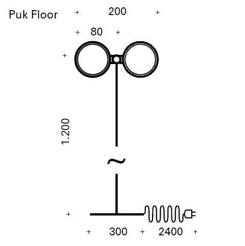 Top Light Puk Mini Floor Mini Twin ø 80 G9 Stand- Leseleuchte, dimmbar Konfigurator