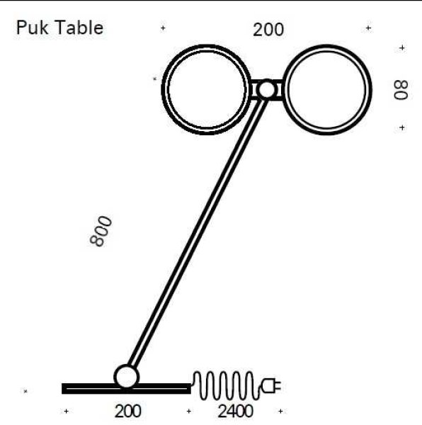 Top Light Puk Mini Table Twin Ø 80 mm Tischleuchte 80 cm up- / downlight Dimmbar Konfigurator