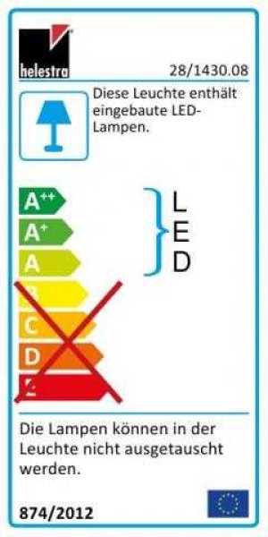 LED wall light Kito gloss white 28/1430.08 Helestra