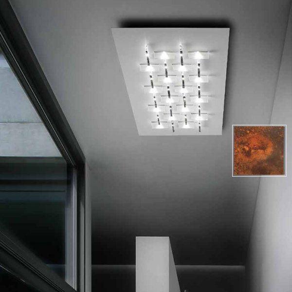 Exhibition piece - BRAGA LED ceiling light Cristalli 2051/PL80D C-27  rust