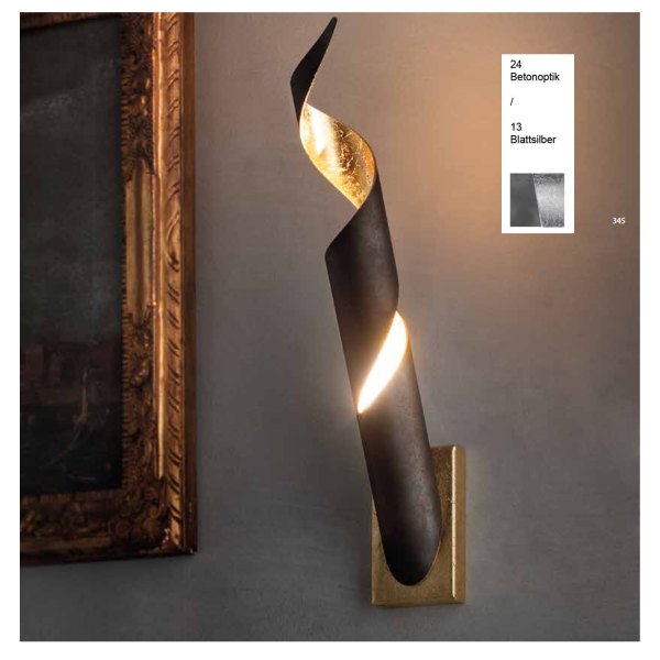 Exhibition piece - BRAGA LED wall luminaire TRUCIOLO 2083/A 24/13 concrete optic/silver leaf