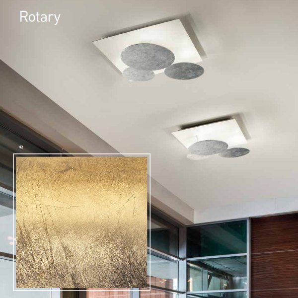BRAGA LED Wand-/ Deckenleuchte ROTARY 2116/PL50 M-14 Weiß/Blattgold