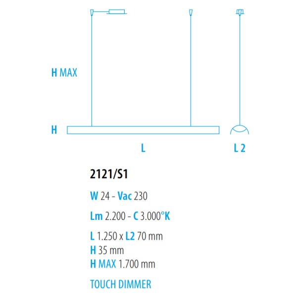 Braga Tile 2121/S1 19/13 LED Bar Light, Black/Silver Leaf