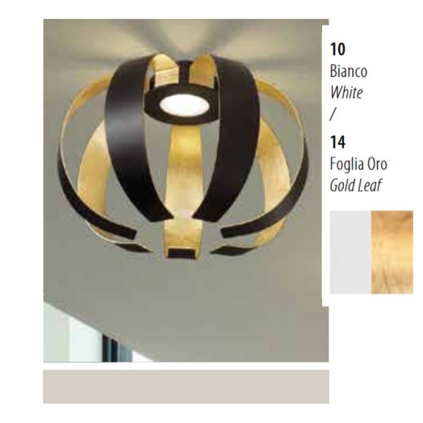GEO LED ceiling luminaire 1 flame, white / gold Ø 40cm