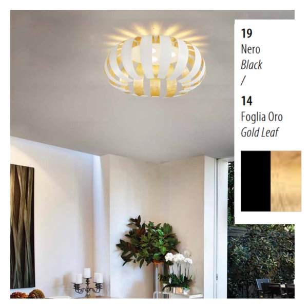 Exhibition piece - Braga GEO LED ceiling light 3 flame, black / gold 2123/PL60 C-19/14 Ø60cm