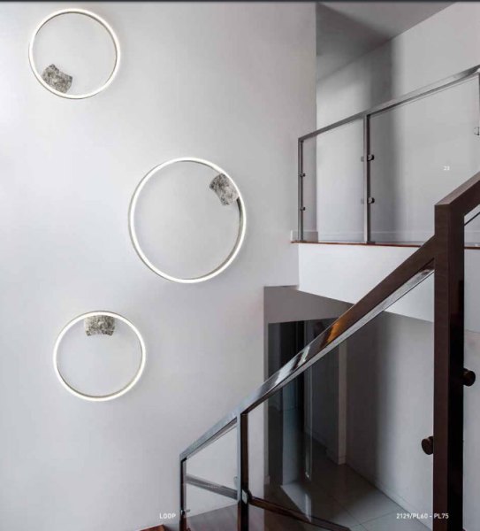 Ausstellungsstück Braga Loop LED Wand/Deckenleuchte 60cm 2129/PL60 M-13, dimmbar, Silber