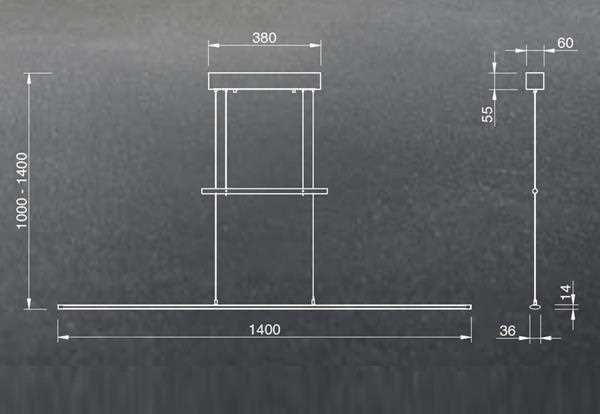 LED pendant lamp "BLADE" 140cm 9678.02 9678.16 Schmidt lights