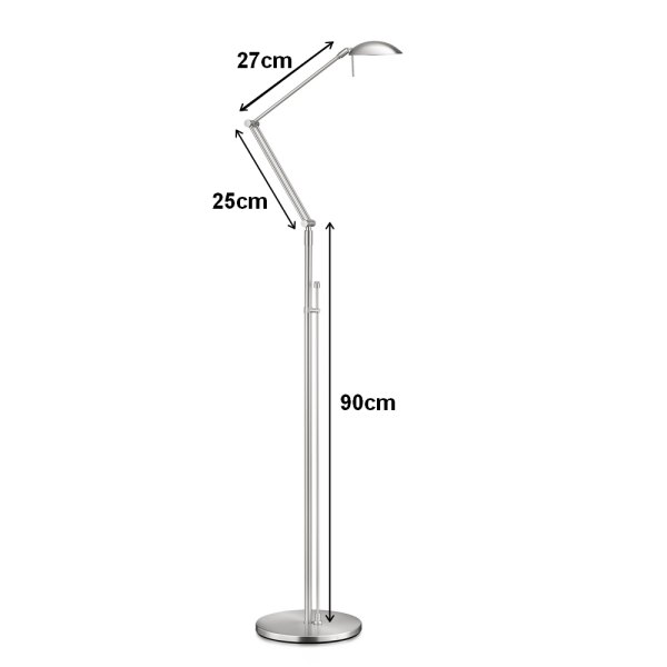 LED floor lamp nickel matt 41.957.05 Knapstein