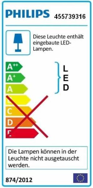 LED Wand/Deckenleuchte "FLEXO" 455739316 anthrazit Philips InStyle