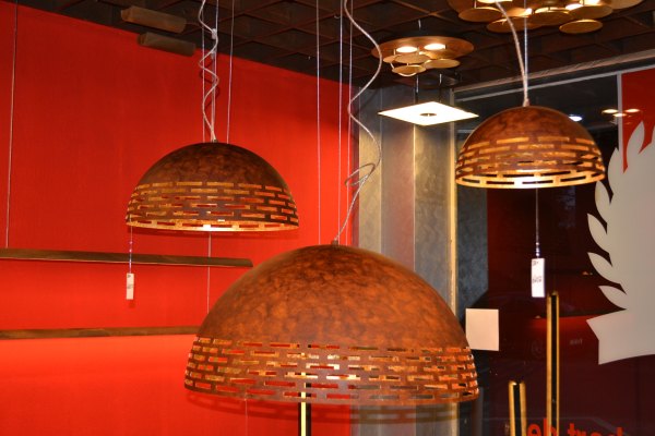 Ausstellungsstück BRAGA LED Pendelleuchte GREKA 1-flg Rost/Blattgold 2087/S30 C-23/14