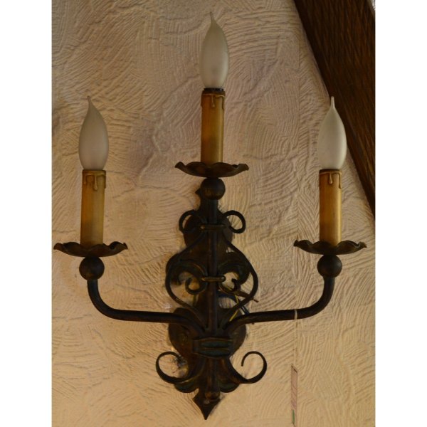 Wall light 3-arm wrought iron company Robers
