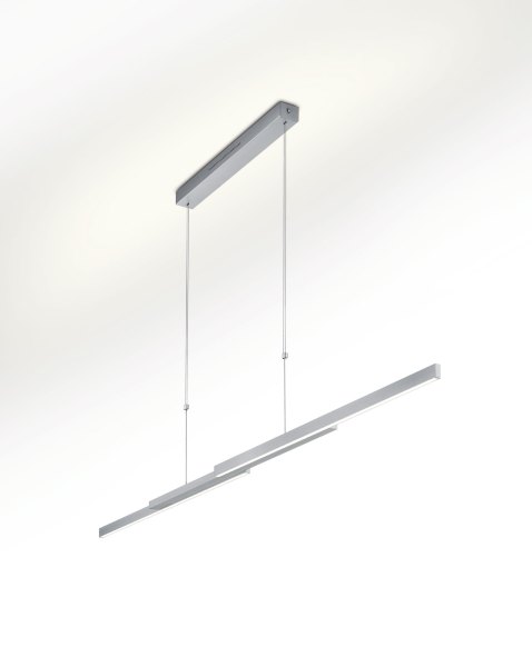 Austellungsstück - Knapstein Lara 205 - mattnickel 51.482.05 LED Pendelleuchte -  107,4-205 cm ausziehbar Ober-/Unterlicht Gestensteuerung Lift dimmbar