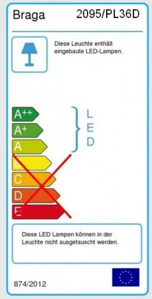 Braga LED Deckenleuchte Pattern 2095/PL36 Rostfarben