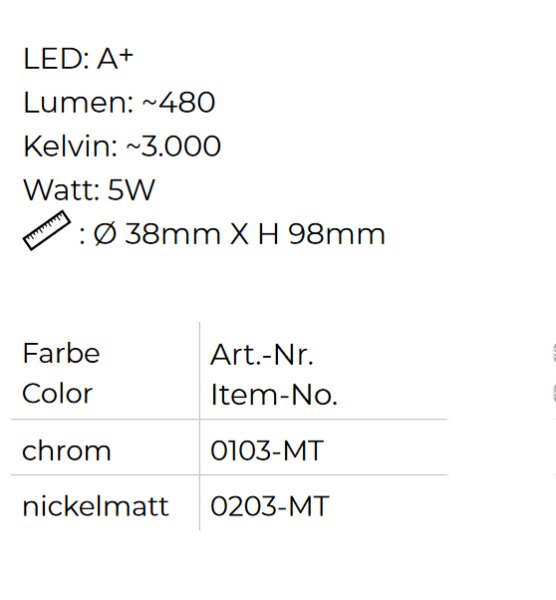 NEW Top Light Mini Track Leuchtkörper Pisa