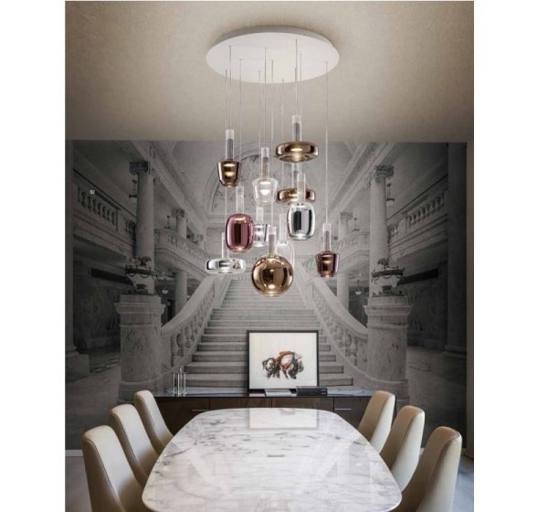 Braga Eclettica individual pendant light 11 lights - flexible creativity