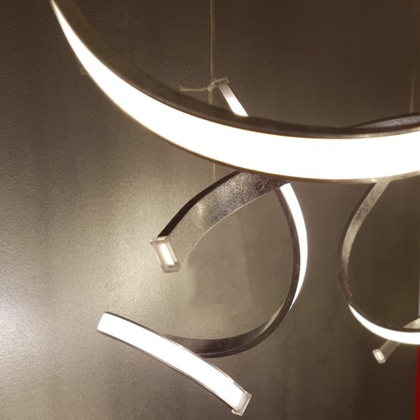 Exhibition piece Braga Tape LED Chandelier 5-flame iron 2133SM-24 decentralised canopy dimmable
