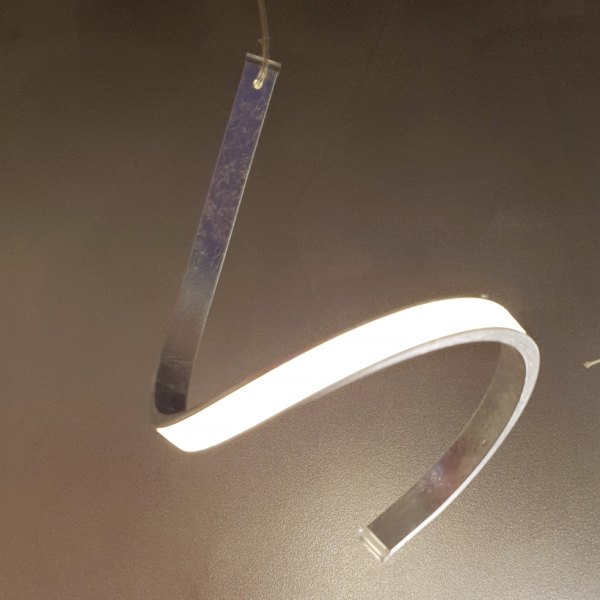 Ausstellungsstück Braga Tape LED Kronleuchter 6-flammig Blattsilber 2133SM-13 dezentraler Baldachin dimmbar