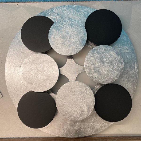 Braga - Nuvola Ceiling Light 2092/PL60 LED Silver Leaf Black Special Colour