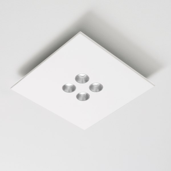 Icone Confort-P4QBI/A LED ceiling light 4flg. white/alu