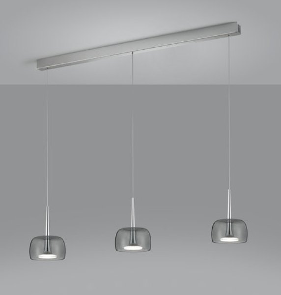 Helestra Flute Dimmbare Led Pendelleuchte Drei Leuchtenkopfe Chrom