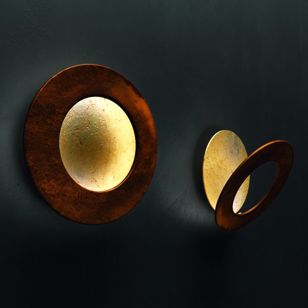 Icone Vera 26 wall lamp gold leaf rust Ø 26cm adjustable