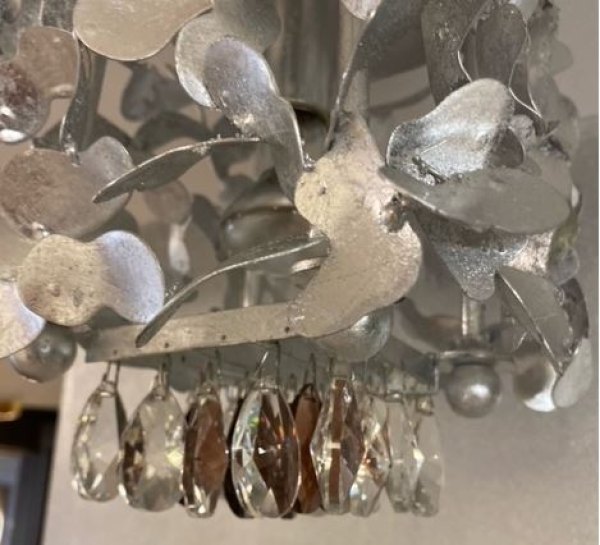 Ferro Luce 1122/1 PL Ceiling Light Silver Leaf Crystal Transparent - Violet