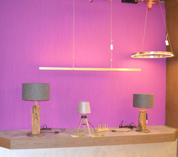 Herzblut Floor Lamp Dana 11865.82 Dana Walnut LS Taupe Made in Germany