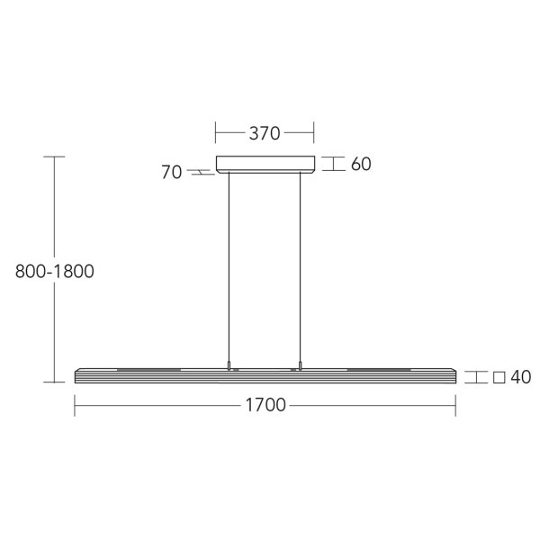 Herzblut Hermann LED bar light 170cm top and bottom light with roller cable colour selection