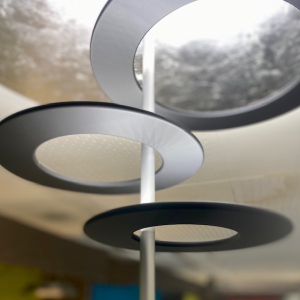 Icone Hula Hoop P3 ceiling lamp Ø 75cm, silver leaf / black