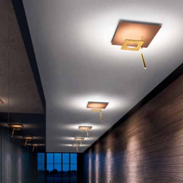 Icone Petra P2.66 LED ceiling lamp with spotlight 66X66cm, color selection