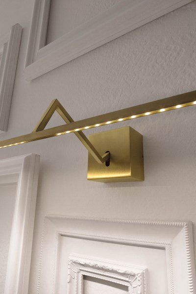 Icone Zeta adjustable LED wall and picture light gold matt