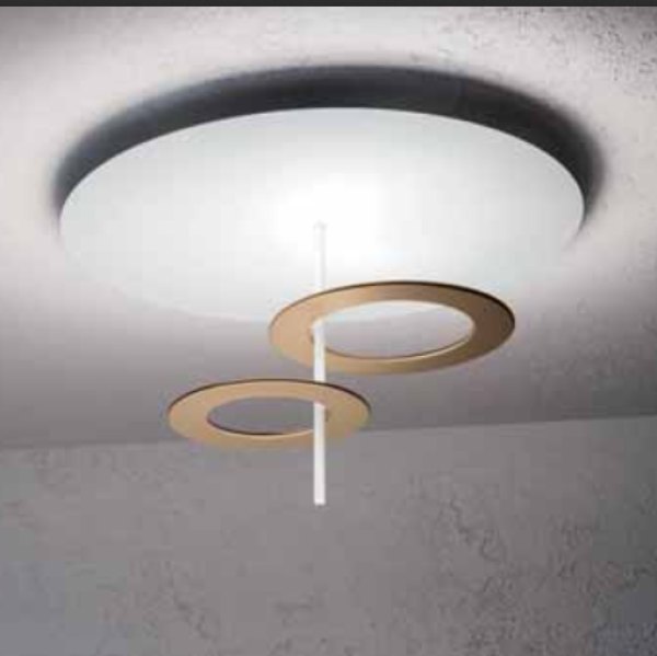Icone Hula Hoop P2 ceiling lamp Ø 66cm, white / brass satin