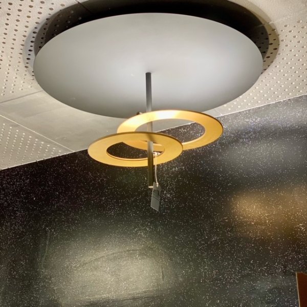 Icone Hula Hoop P2 ceiling lamp Ø 66cm, black brass