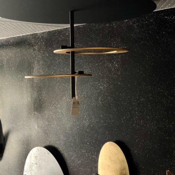 Icone Hula Hoop P2 ceiling lamp Ø 66cm, black brass