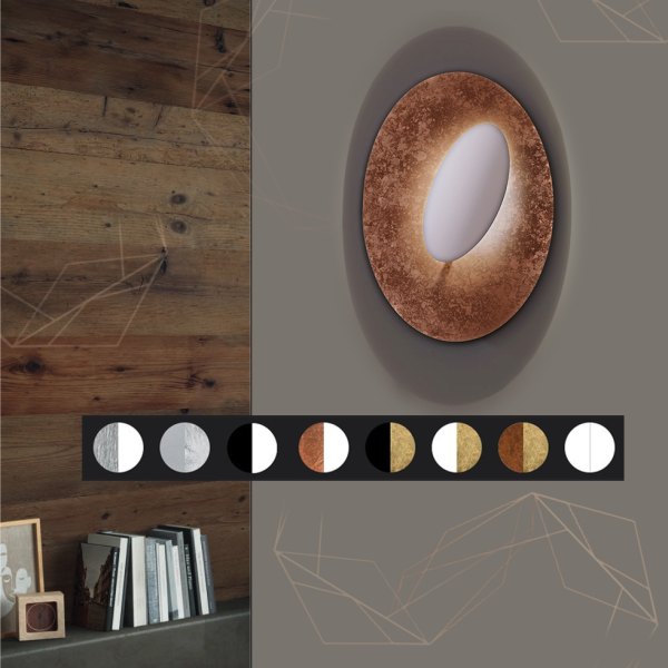 Icone LED wall ceiling light Masai 50 oval 2700K colour selection
