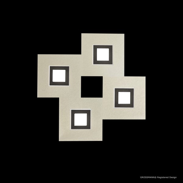 Grossmann Karree LED wall-/ceiling lamp 4flg.  aluminium titan