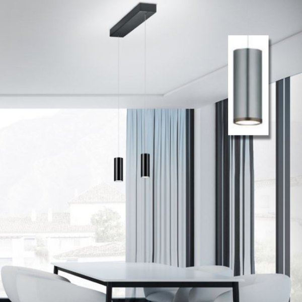 Knapstein Helli-2 LED pendant luminaire Gesture control dimmable Lift mattnickel 51.506.05